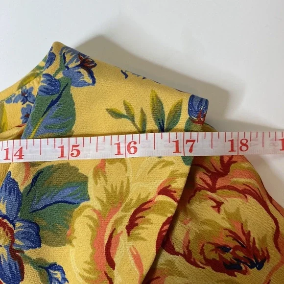 Vintage Y2K Donna Ricci Floral Midi Dress With Bow Tie Back & Pleated Skirt M - Picture 11 of 14